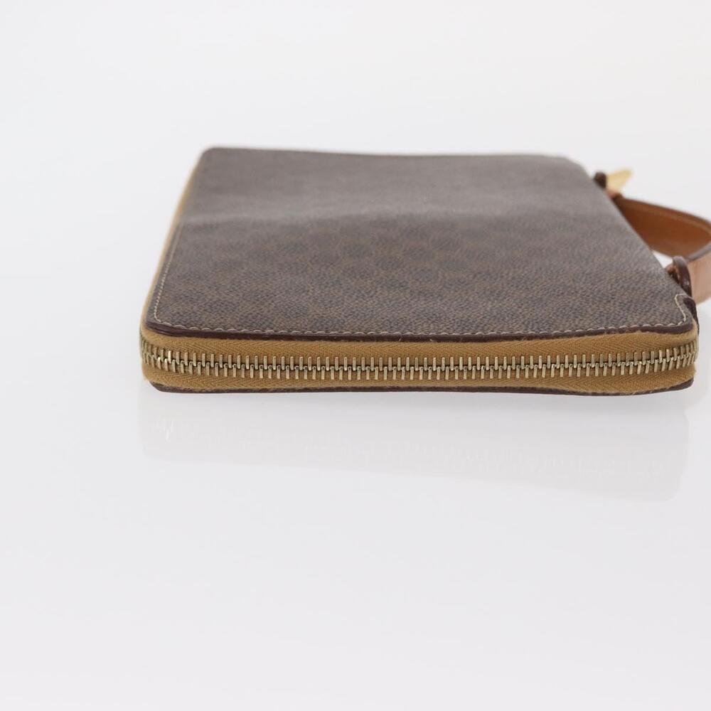 CELINE Macadam Canvas Travel Case PVC Leather Brown Gold Auth ki6242 - Picture 3 of 16